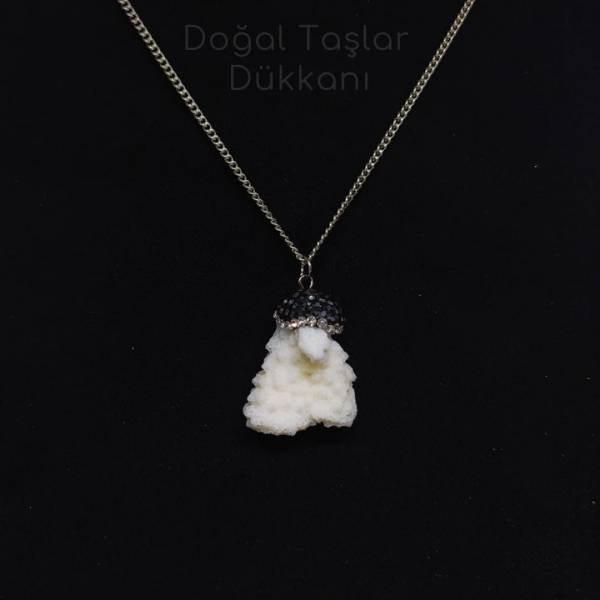 25 kalsit taşı doğal taş kolye