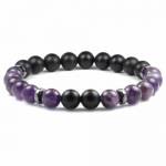 Ametist Oniks Doğal Taş Erkek Bileklik