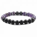 Ametist Oniks Doğal Taş Erkek Bileklik
