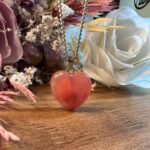 Pembe Kuvars Kolye Kalp Modeli