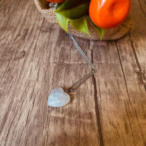 Pembe Kuvars Kolye Kalp Modeli - PKKK10001